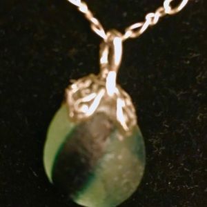 Seaglass Sterling Silver pendant necklace